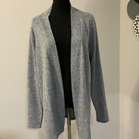 Cardigan Sweater “Tea Please” Cozy Open-Front Sweater - EUC - Size Large - Picture 1 of 7